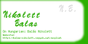 nikolett balas business card