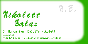 nikolett balas business card